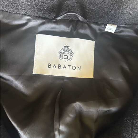 NWT Babaton Correa Funnel-Neck Wool Coat Black Size Large - Picture 13 of 13